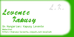 levente kapusy business card